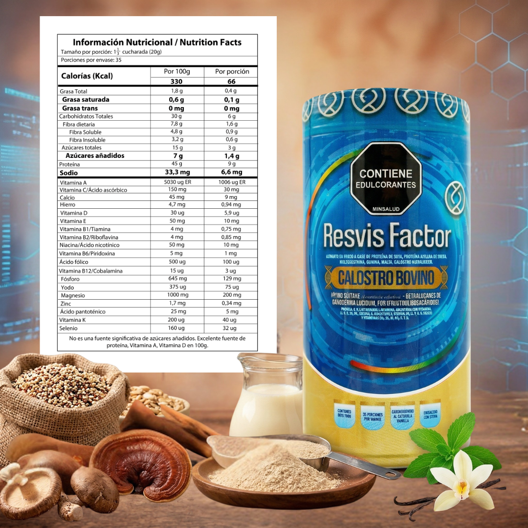 ResvisFactor Calostro Bovino - Recuperación - Vitalidad y Defensas